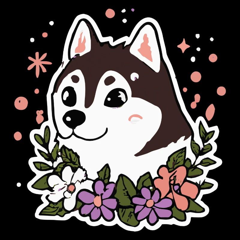 Husky Fleurs Chien Malamute