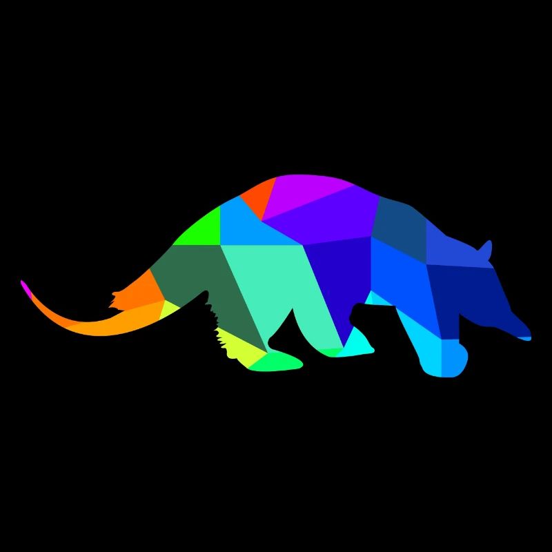 Ameisenbär Bär Regenbogen Tiere Polygon