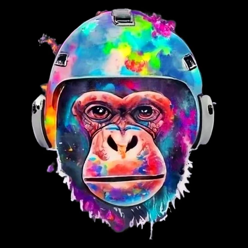 Monkey with a space helmet