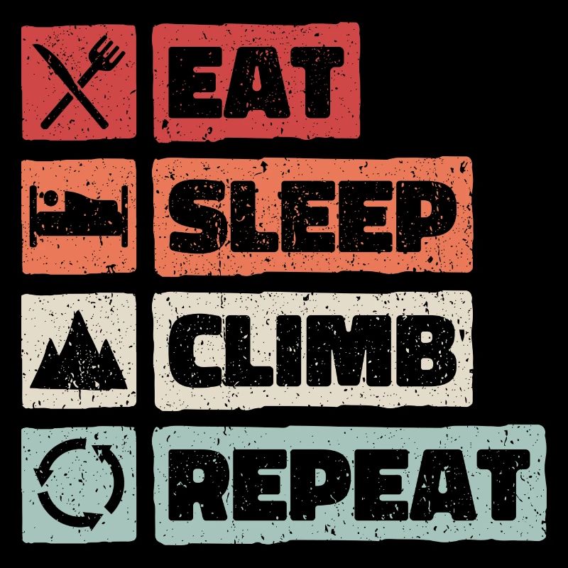 Eat Sleep Climb Repeat Retro Vintage Rock Climber