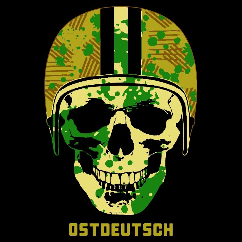 OSTDEUTSCH CAMO SKULL mit Moped Helm