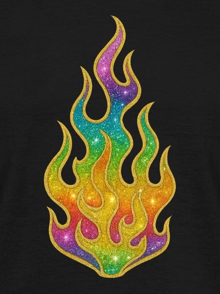 Rainbow Flames Glitter