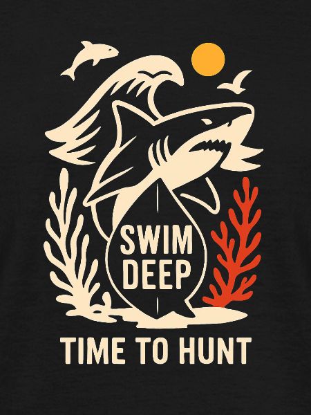 Deep Hunting Underwater Shark Scene