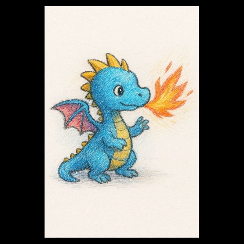 Étincelle du Dragon Bleu Souffle de Feu