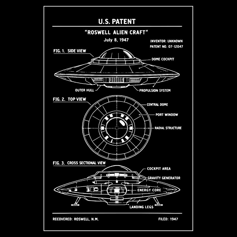 UFO Patent Blueprint Tee