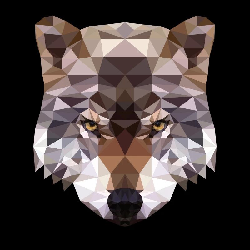 Polygon Wolf - Wolfkopf Geometry