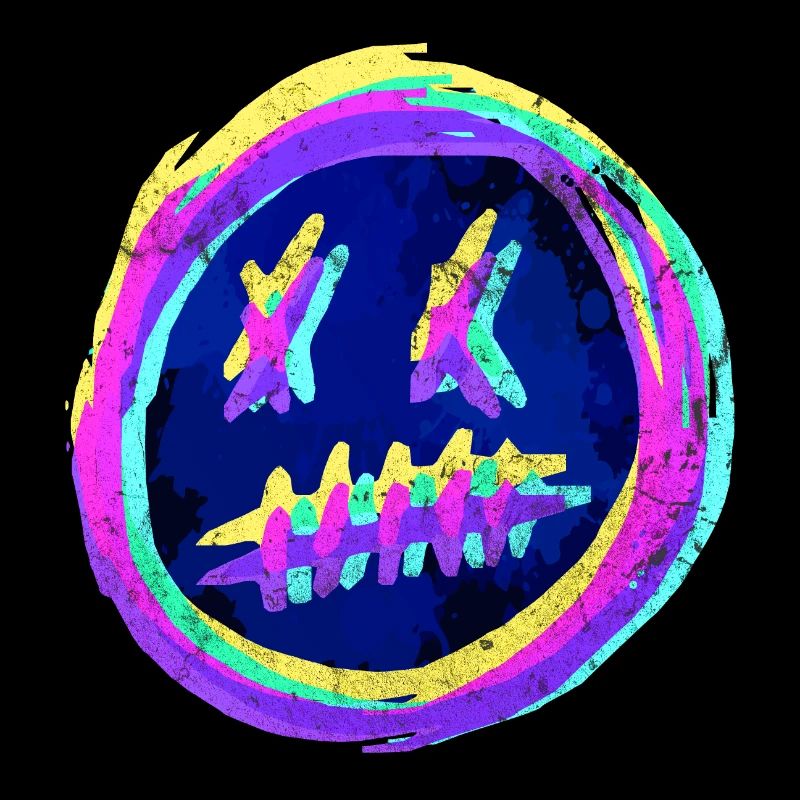 Emoticone Crazy Smiley - Glitch RVB