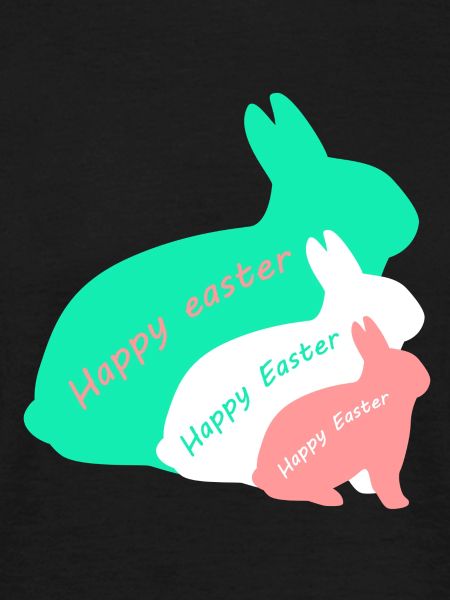 Happy Easter - three rabbits