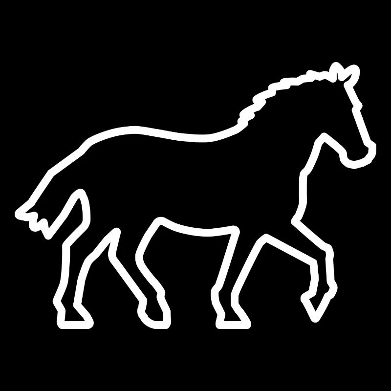Pferd / Cheval - Kontur blanc