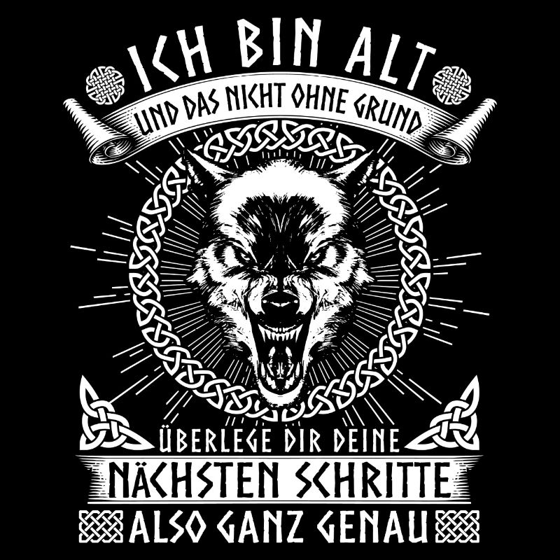 Wikinger Alter Krieger Wolf Sprüche Alt Geschenk