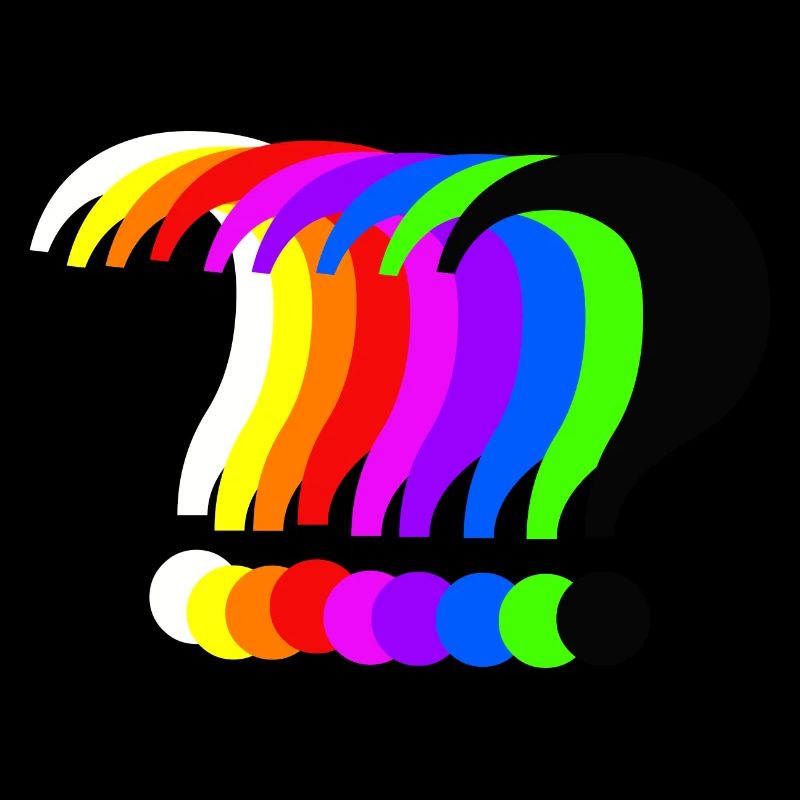 Point d’interrogation coloré Rainbow Colors Idée cadeau