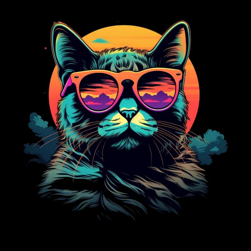 Retro Wave Chartreux Cat Shirt