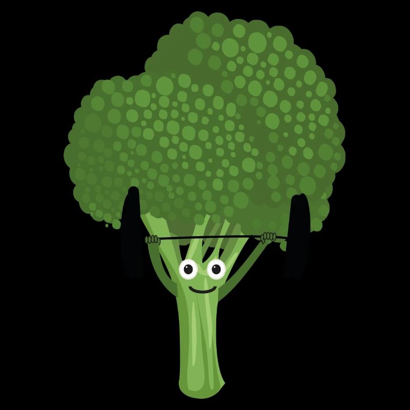 Athlete Broccoli,Lifting Weights, Broccoli