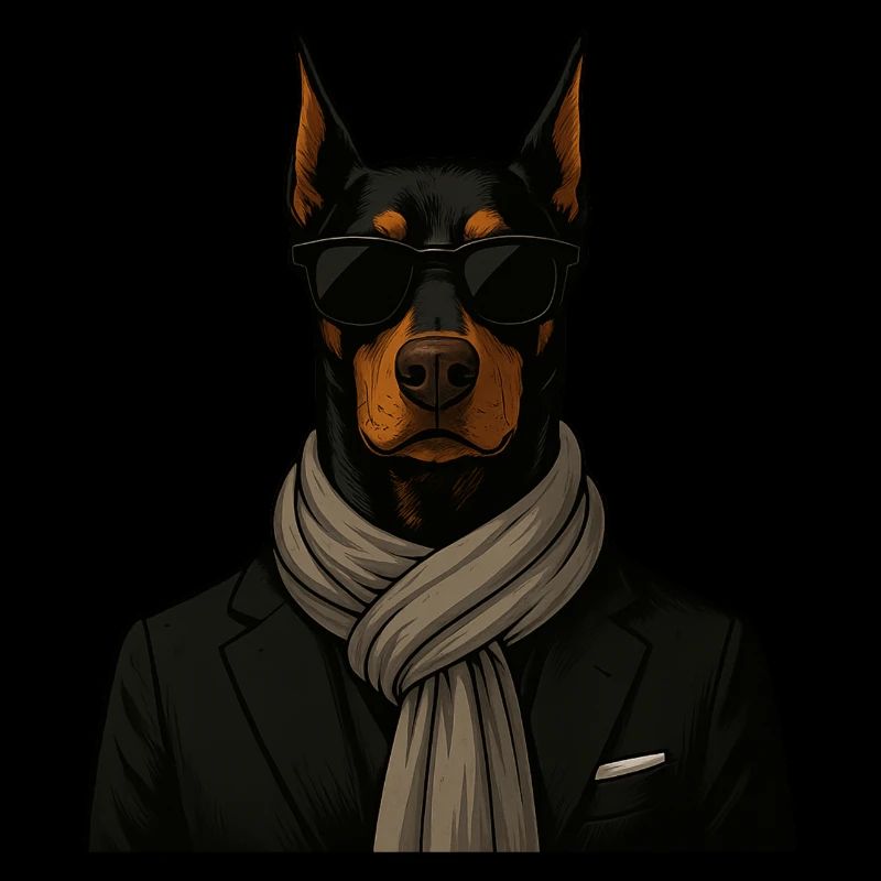 Doberman de luxe avec lunettes de soleil