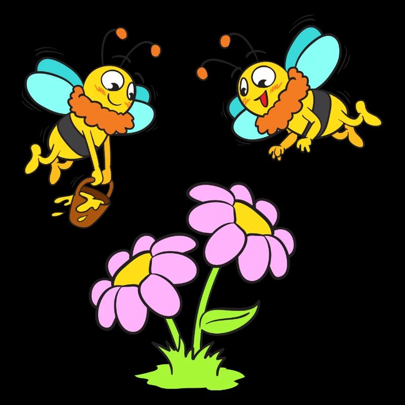 Abeilles à fleurs et miel
