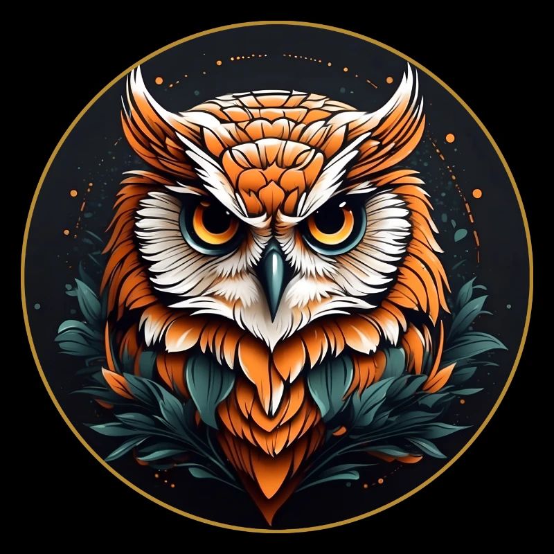 Conception graphique colorée de hibou pour les fans de hiboux