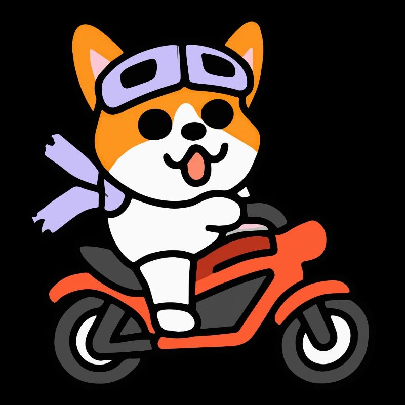Biker Corgi Hund Welsh