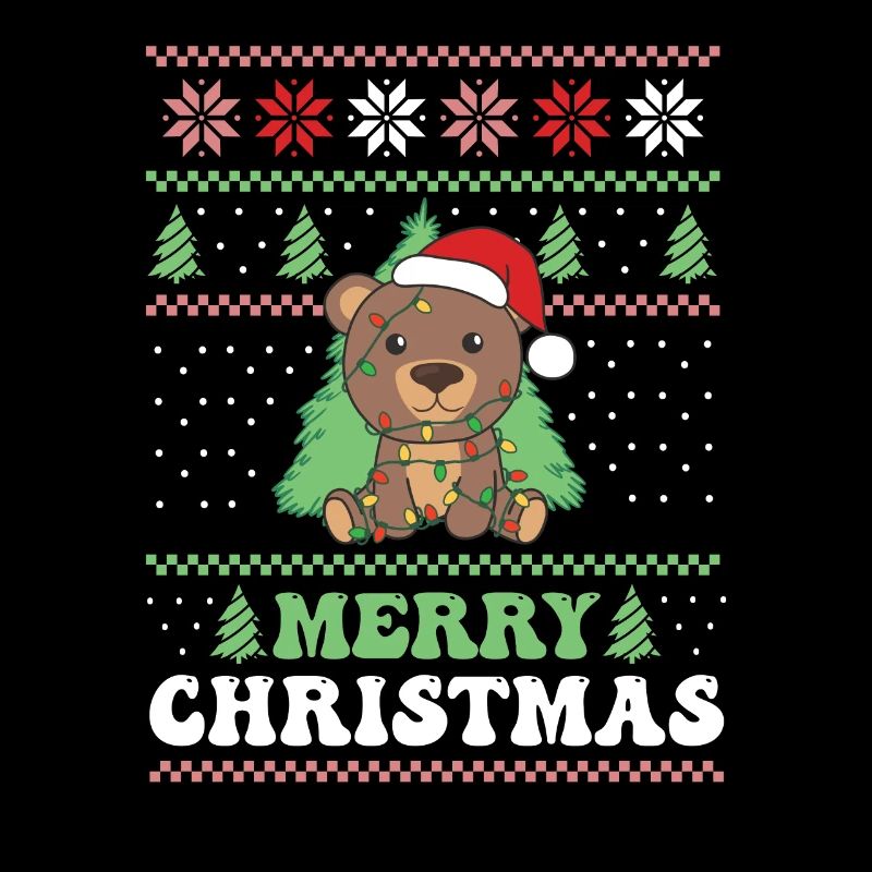 Joyeux Noël rétro moche ours de Noël