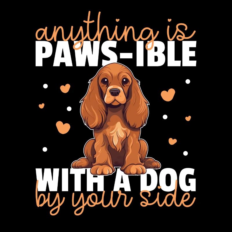 Chiens jeu de mots mignon cocker épagneul