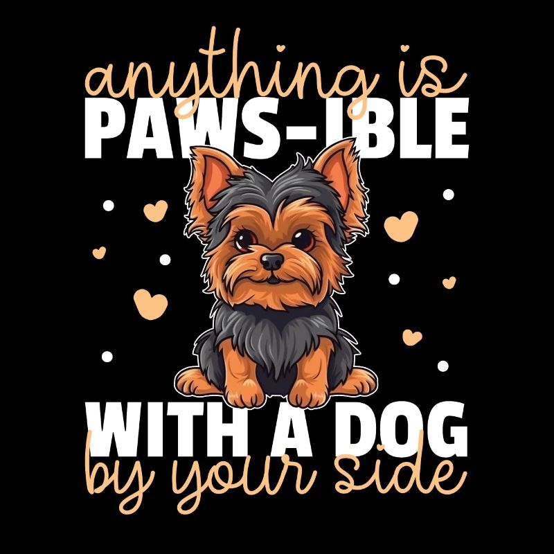 Chiens jeu de mots mignon Yorkshire Terrier
