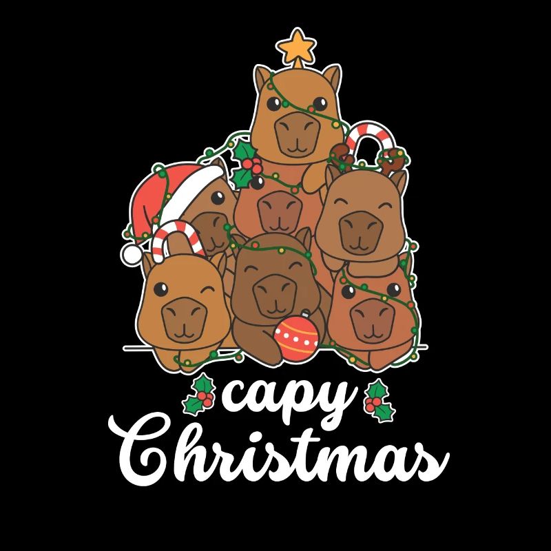 Capy Noël Animaux Mignon Capybara Noël