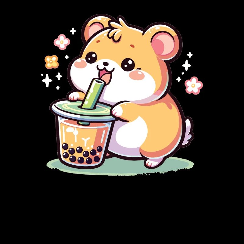 Kawaii Hamster Bubble Tea Boba Hamster