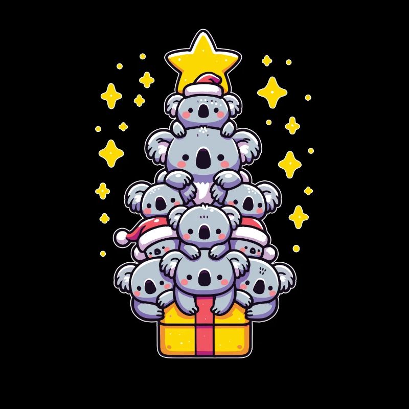 Koala Christmas Tree Merry Christmas