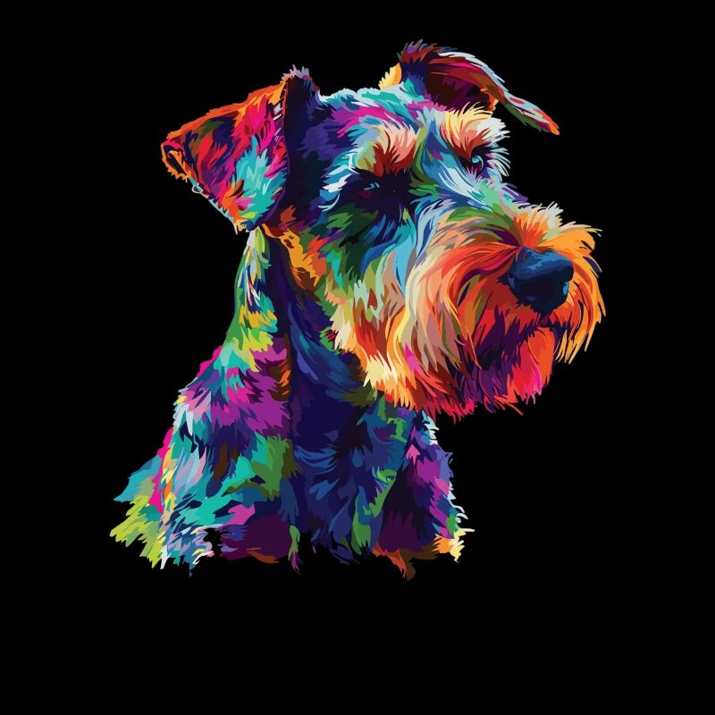 Aquarelle colorée Airedale Terrier