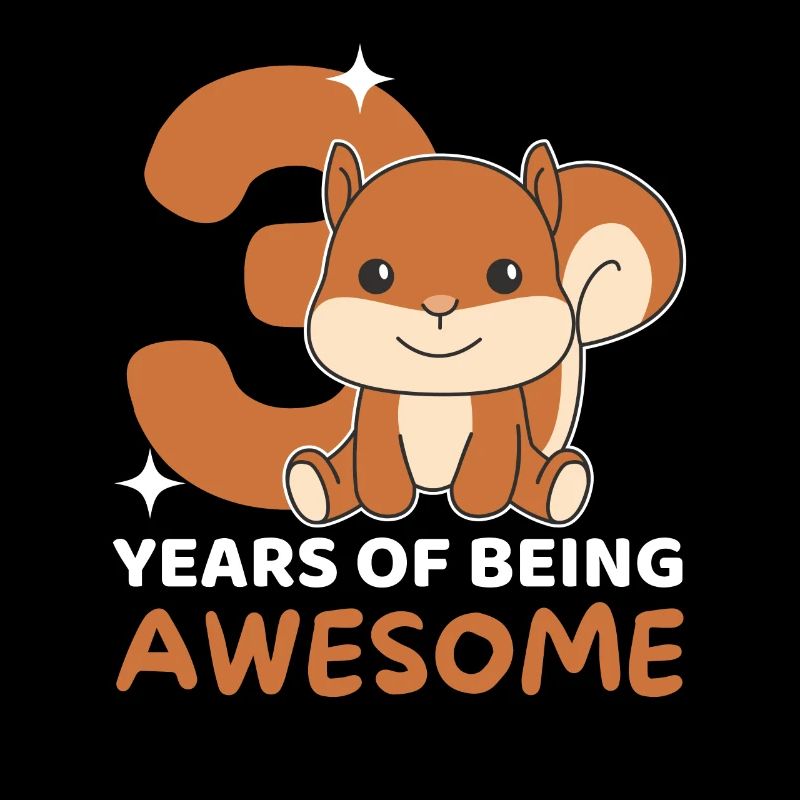 Squirrel for 3rd birthday children three years