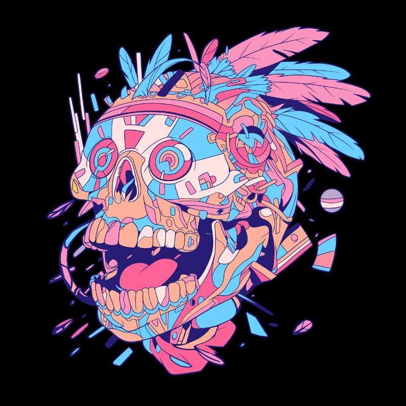 Tribal Techno Schädel