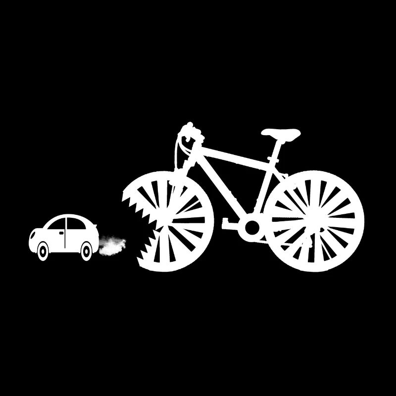 Bicycle eats car funny humor gift