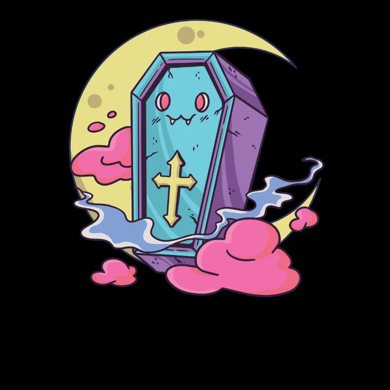 Kawaii Pastel Colors Gothic cute goth Coffin