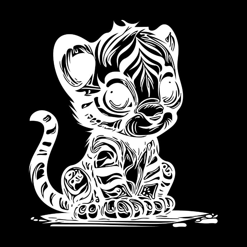 Small tiger with cute striped pattern