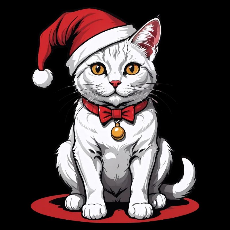 Chat de Noël Père Noël Chat Chat Chat Cadeau