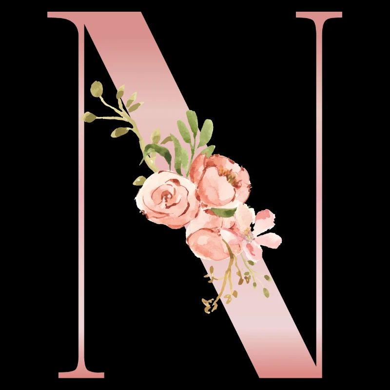 Drop Cap N Floral Soft Pink