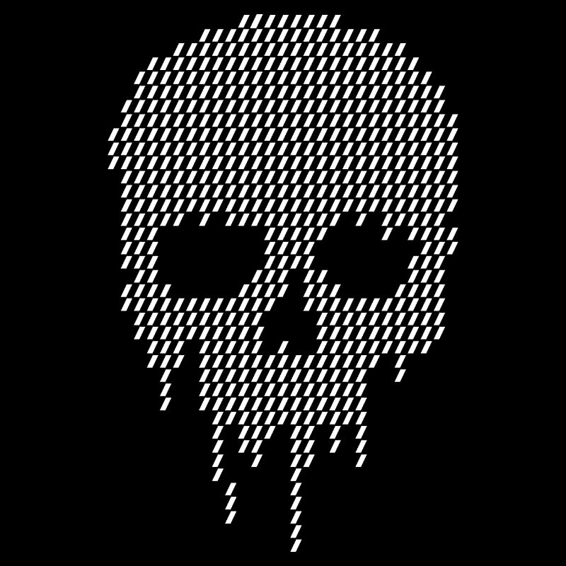 Dripping Pixel Skull
