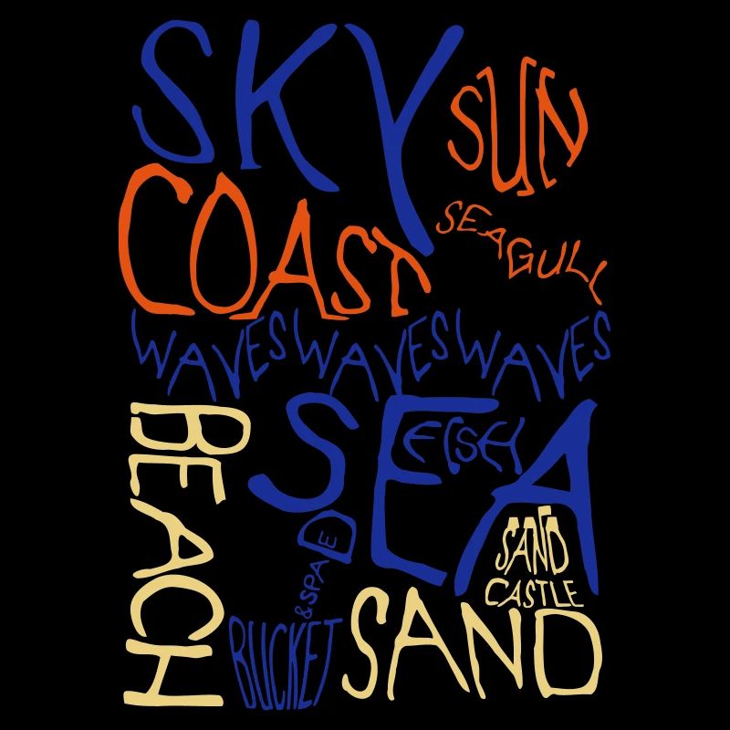 Beach Words 3 Colour