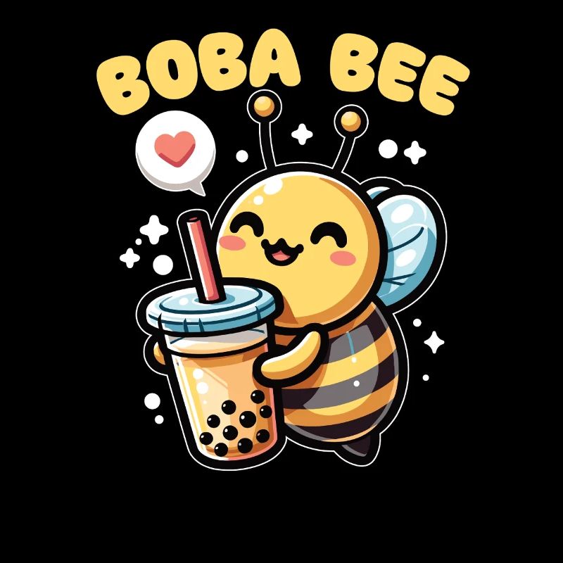 Boba Bee Bubble Tea Jeu de mots abeille kawaii