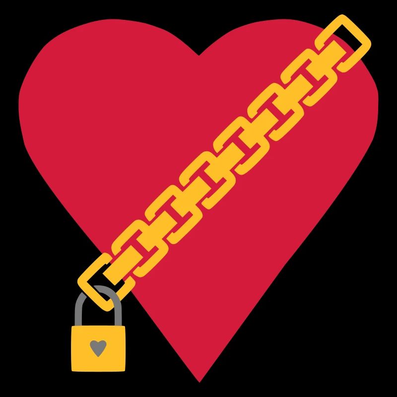 Heart with chain and padlock