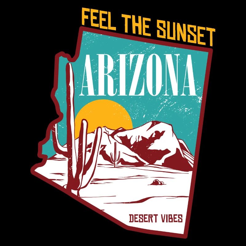 Vintage Feel Sunset 80s Desert Vibes Mountain