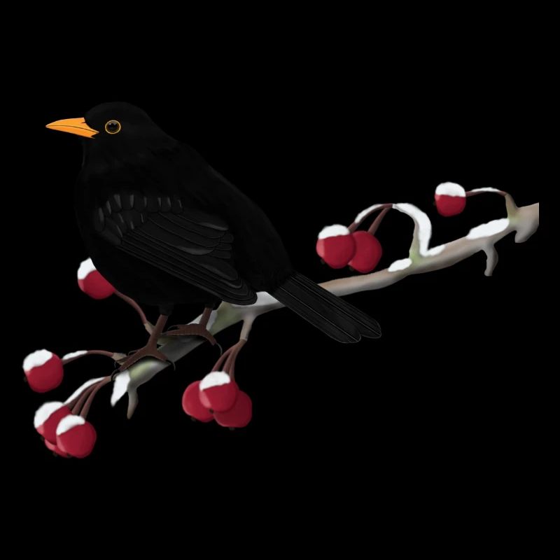 Oiseau noir sur une branche ornithologue