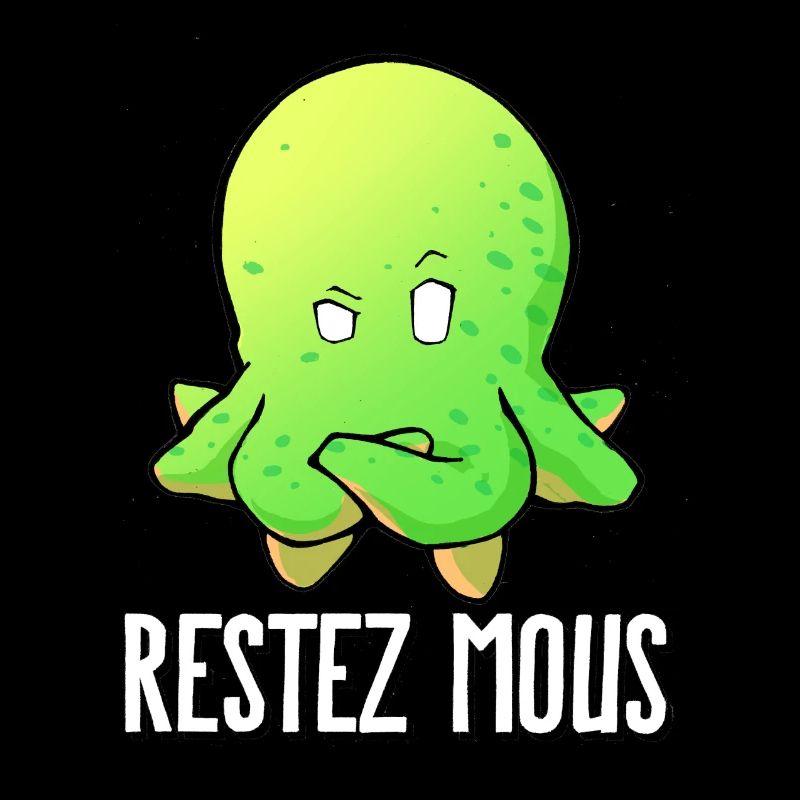 Restez mou lettrage blanc