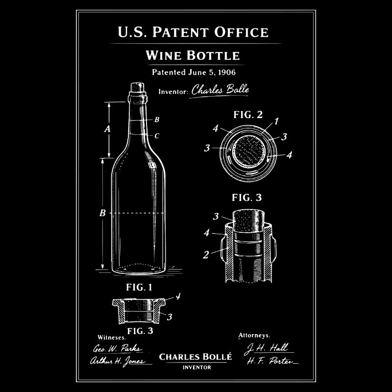 Brevet du plan de bouteille de vin