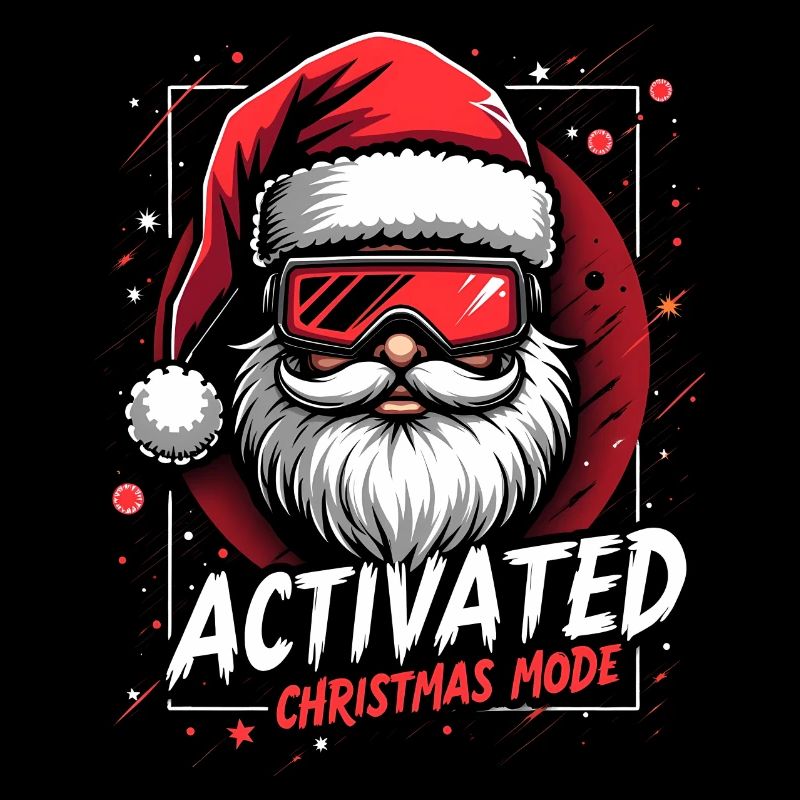 Weihnachtsmann mit Skibrille - Christmas Mode