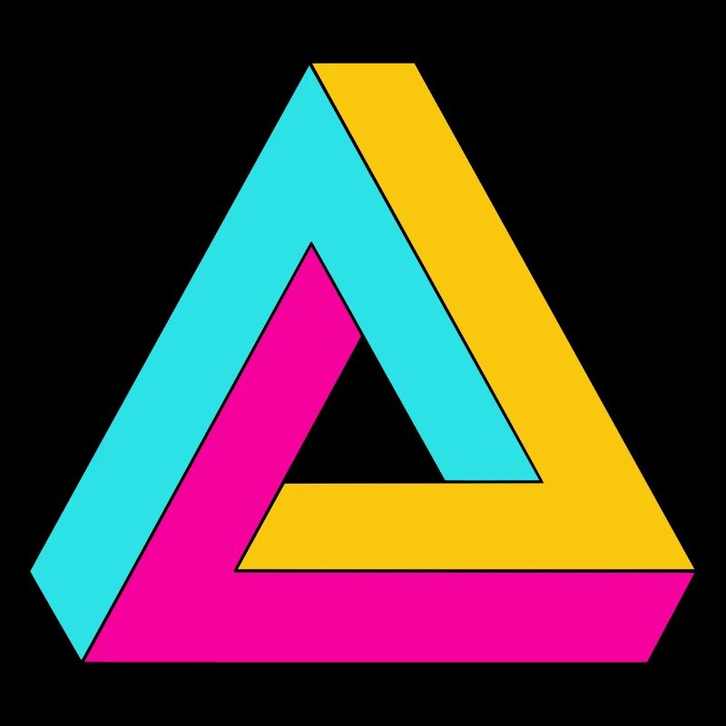 Impossible triangle optical illusion