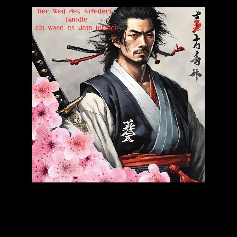 Japanischer Samurai Krieger Kirchblüten