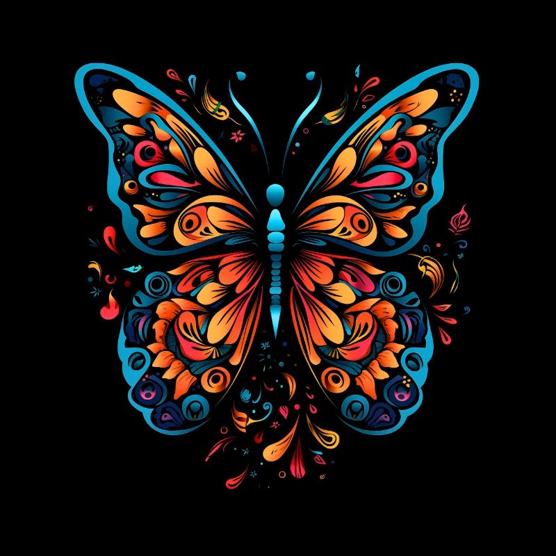 Butterfly Whimsy: Colorful pop art Inspired Tee