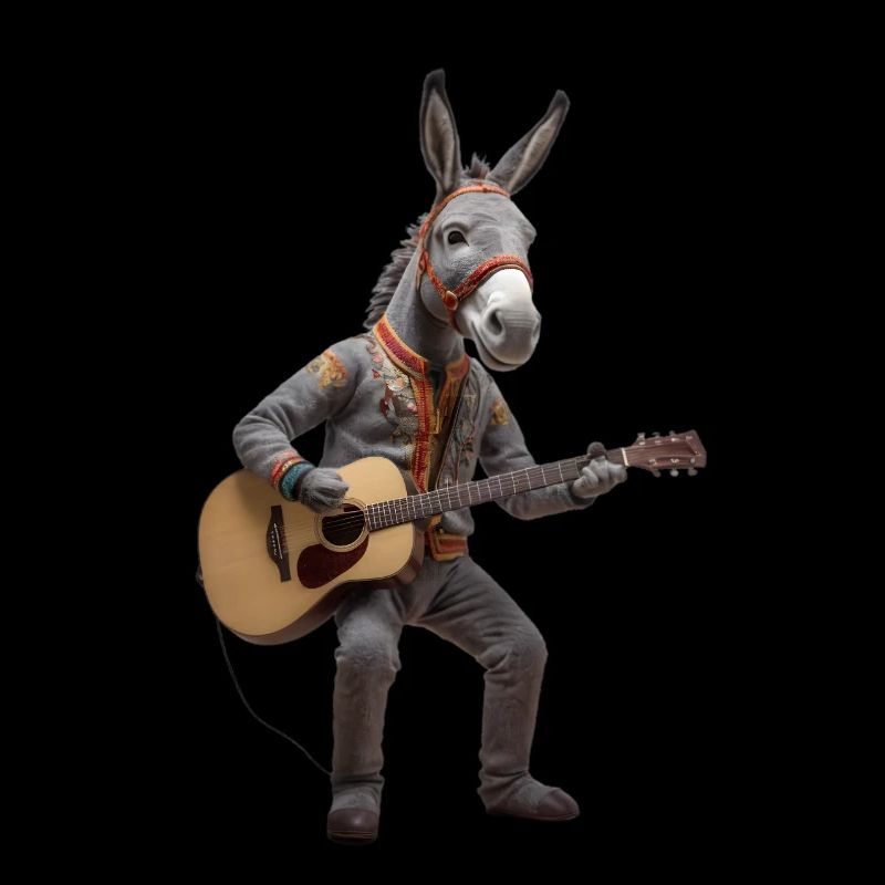 Graue Esel-Gitarre