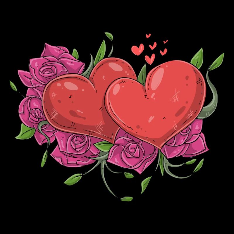 Cœurs avec des fleurs