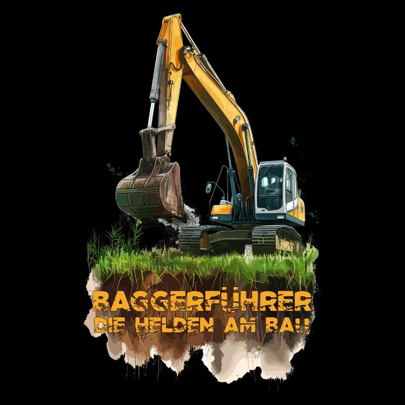 Bagger Baggerführer Held am Bau
